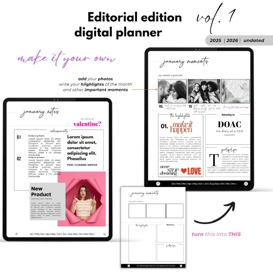 All-in-One Digital Planner 2026 Undated