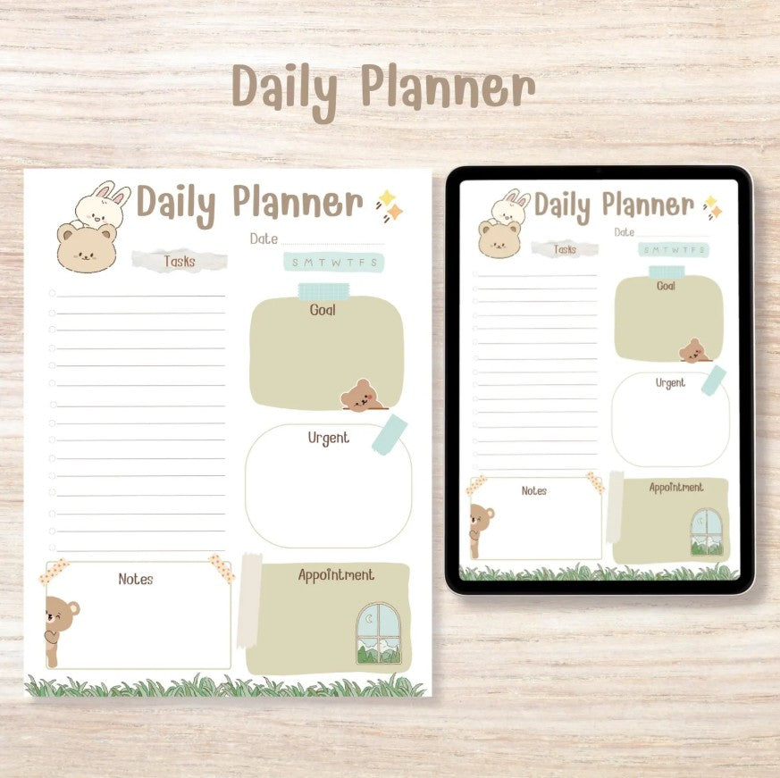 Kawaii Bunny Bear Planner