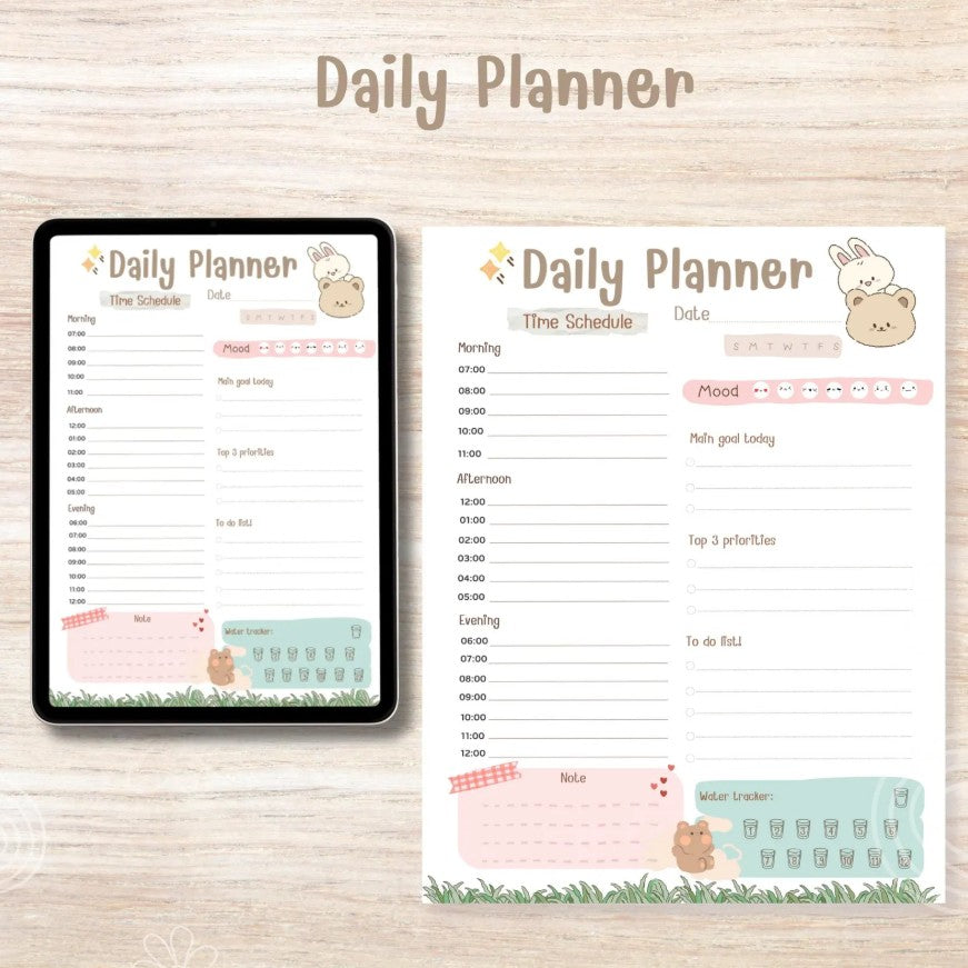 Kawaii Bunny Bear Planner