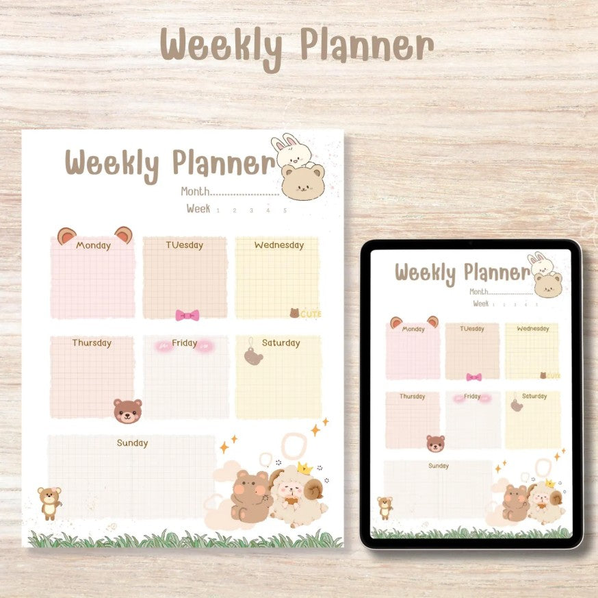 Kawaii Bunny Bear Planner